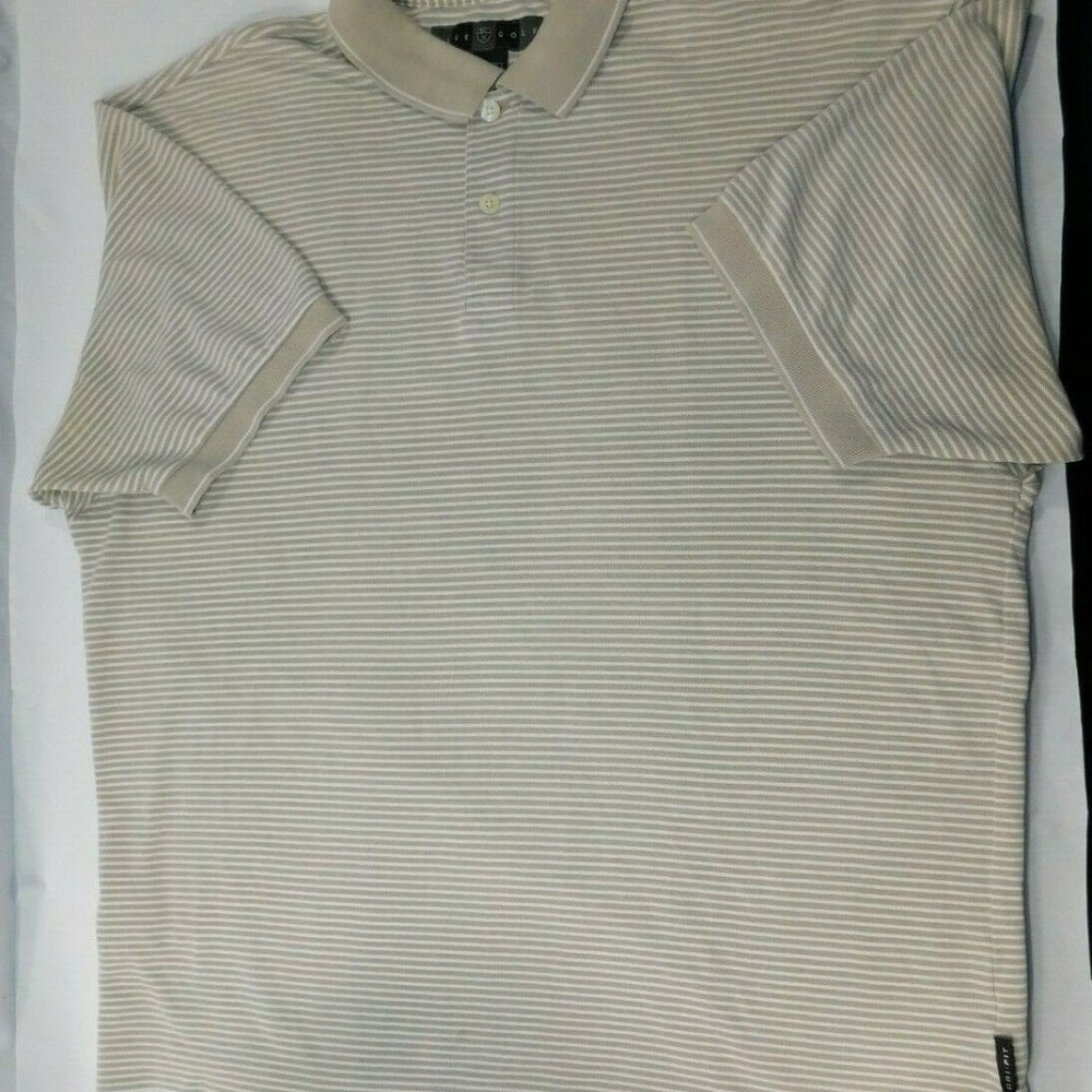 Nike Beige Striped Polo Shirt